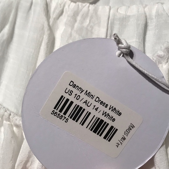 NWOTPrincess Polly Danny Ruffle Hem Open Back Summer Mini Dress in White Size 10 - Picture 12 of 15